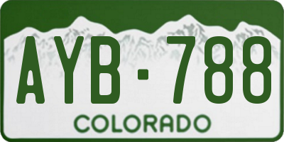 CO license plate AYB788