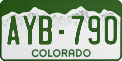 CO license plate AYB790