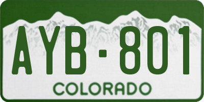 CO license plate AYB801