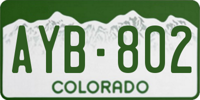 CO license plate AYB802