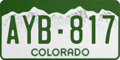 CO license plate AYB817