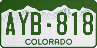 CO license plate AYB818