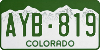 CO license plate AYB819