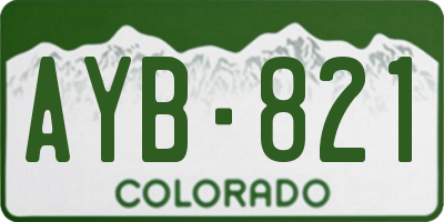 CO license plate AYB821