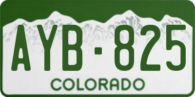 CO license plate AYB825