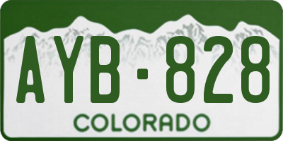 CO license plate AYB828