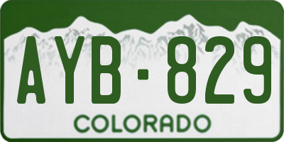 CO license plate AYB829