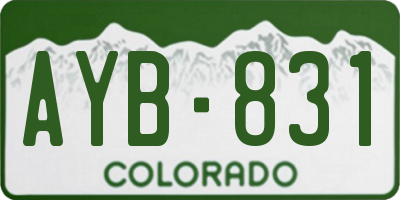 CO license plate AYB831