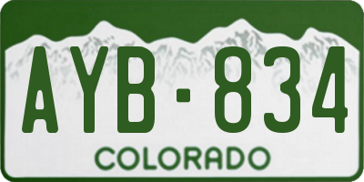 CO license plate AYB834