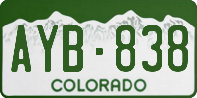 CO license plate AYB838