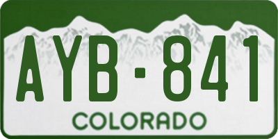 CO license plate AYB841