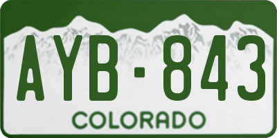 CO license plate AYB843
