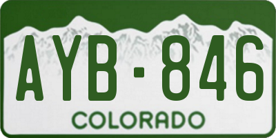 CO license plate AYB846