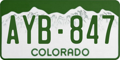 CO license plate AYB847