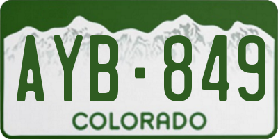 CO license plate AYB849