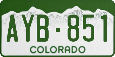 CO license plate AYB851