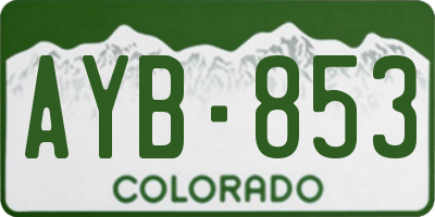 CO license plate AYB853