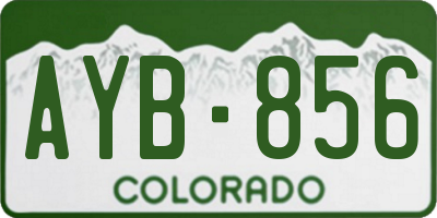 CO license plate AYB856