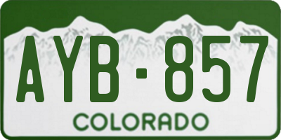CO license plate AYB857