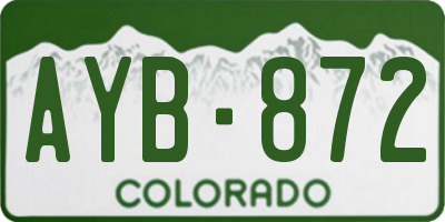 CO license plate AYB872