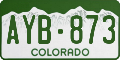 CO license plate AYB873