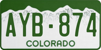CO license plate AYB874