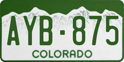 CO license plate AYB875