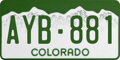 CO license plate AYB881