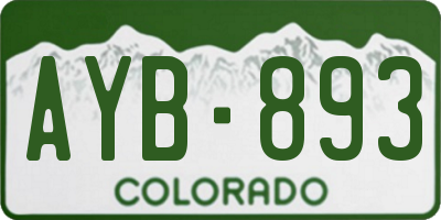 CO license plate AYB893