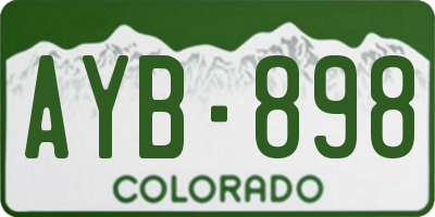 CO license plate AYB898