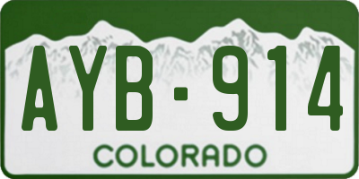 CO license plate AYB914