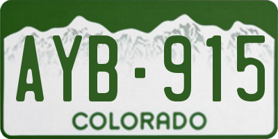 CO license plate AYB915