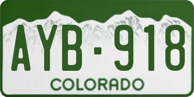 CO license plate AYB918