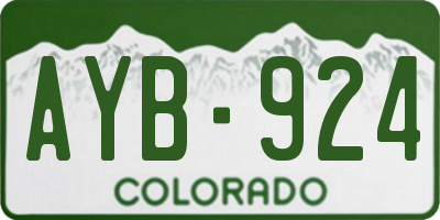 CO license plate AYB924