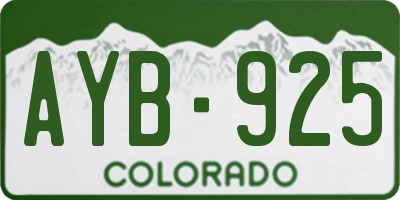 CO license plate AYB925