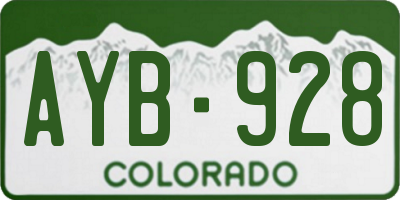 CO license plate AYB928