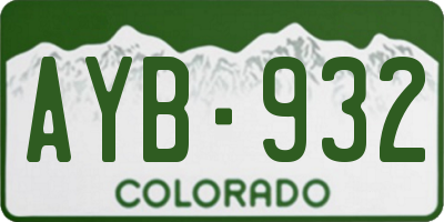 CO license plate AYB932