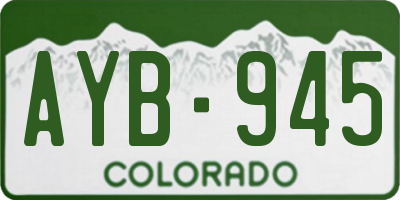 CO license plate AYB945
