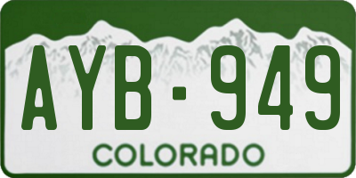 CO license plate AYB949