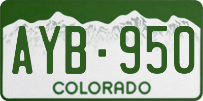 CO license plate AYB950