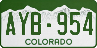 CO license plate AYB954