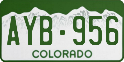 CO license plate AYB956
