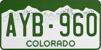CO license plate AYB960