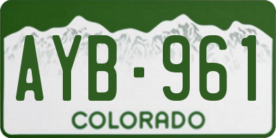 CO license plate AYB961