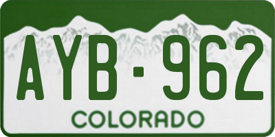 CO license plate AYB962