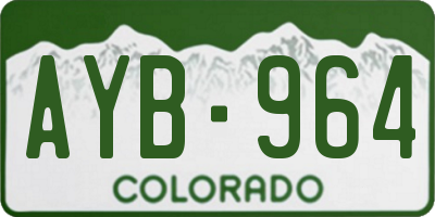 CO license plate AYB964