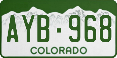 CO license plate AYB968