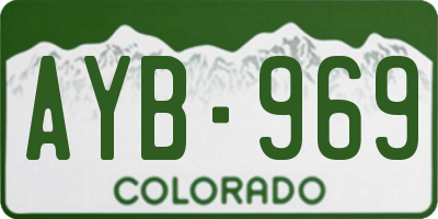 CO license plate AYB969