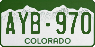 CO license plate AYB970