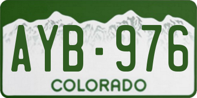 CO license plate AYB976